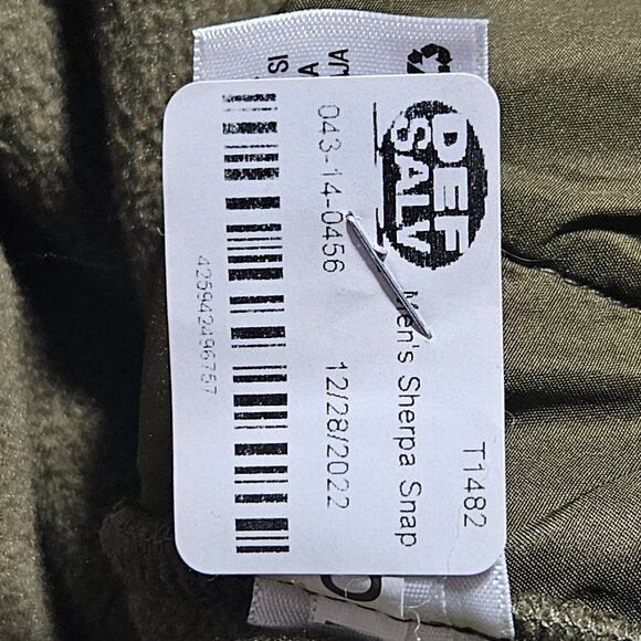 Goodfellow & Co Sherpa Snap Pullover Mens Large Olive Green Soft Cozy Warm Layer - Picture 5 of 5